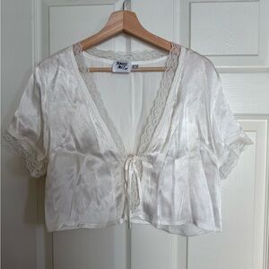 Princess Polly White Lace Trim Top